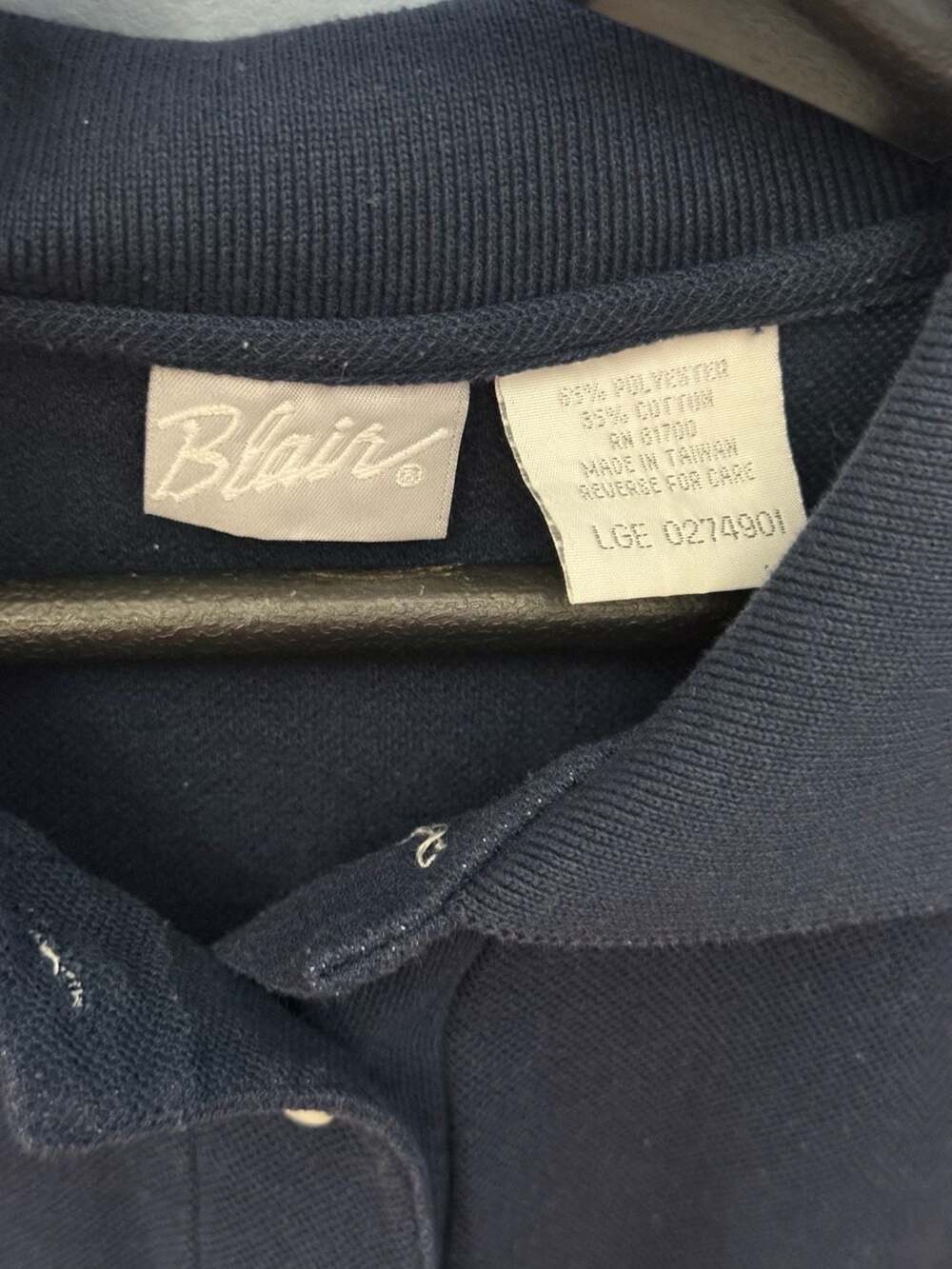Blair Vintage Navy Blue Polo Shirt Size L